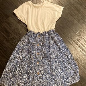 2 IN 1 BUTTON BUTTON DETAIL GRAPHIC PEINT DRESS